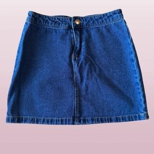 F21 Denim Mini Jean Skirt